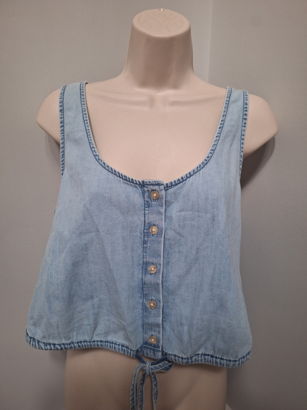 GAP Light Blue Denim Crop Tank